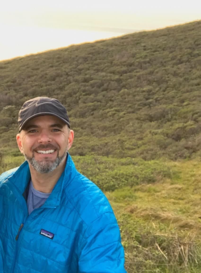 Chris Rubin on a hillside trail