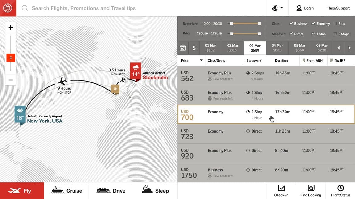 Available flights