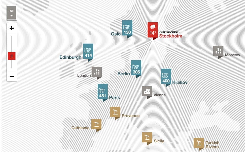 Find great deals and trips near you, with drag and drop destination planning