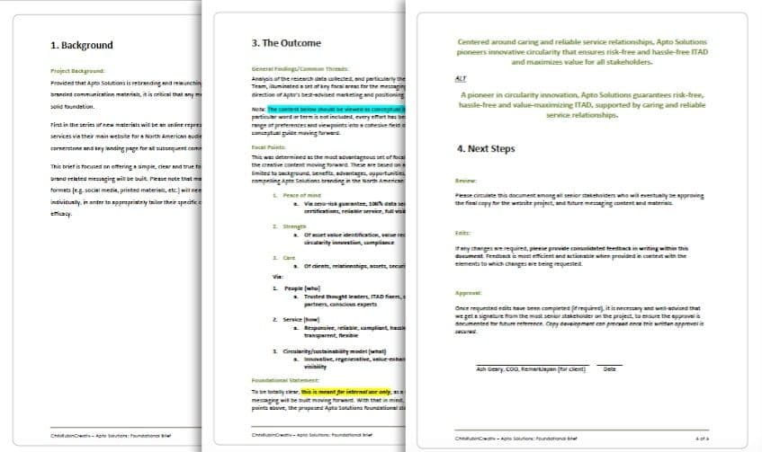 Positioning pages