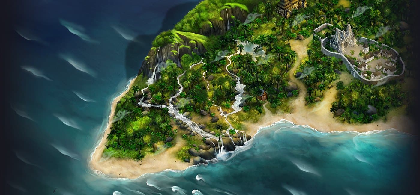 The island, mapped as part of the fully interactive experience