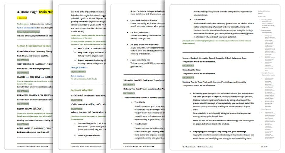 Positioning pages
