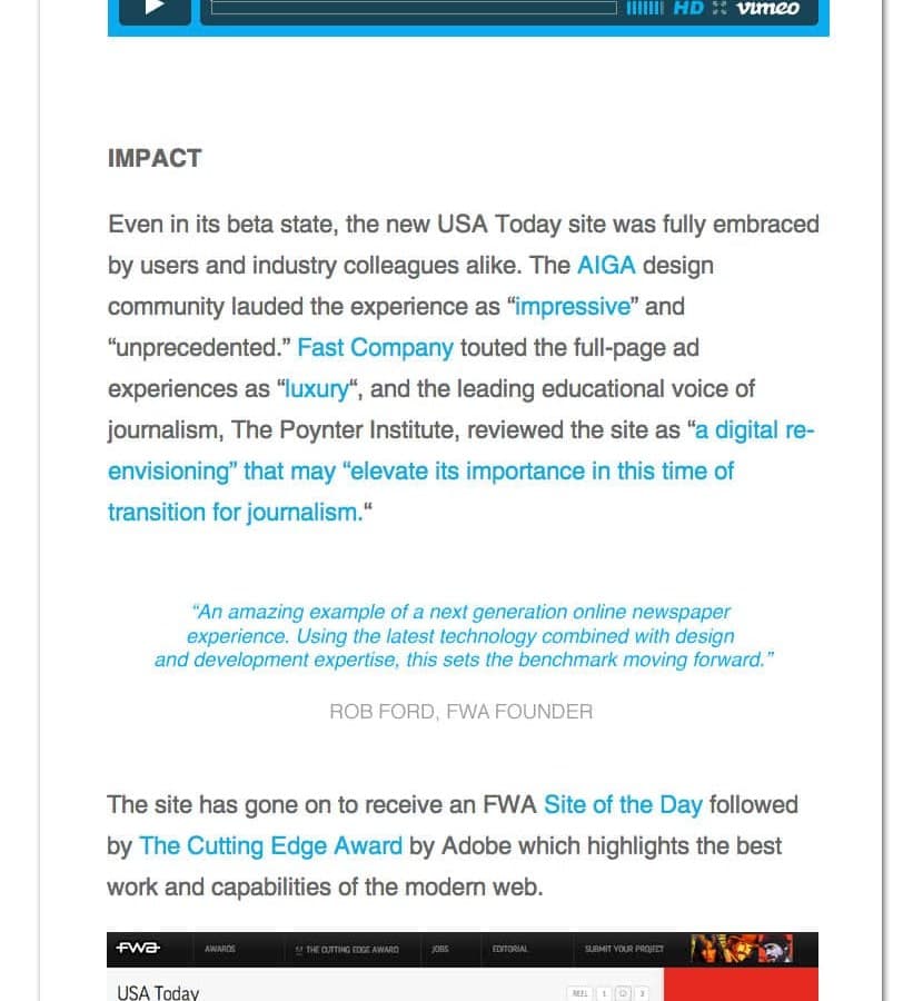 Impact: FWA Site of the Day, Adobe Cutting Edge